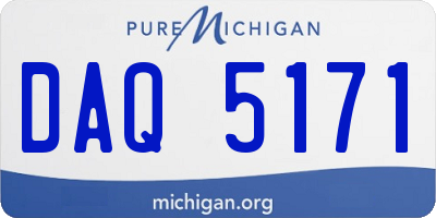 MI license plate DAQ5171