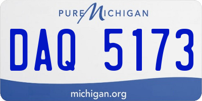 MI license plate DAQ5173