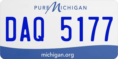 MI license plate DAQ5177