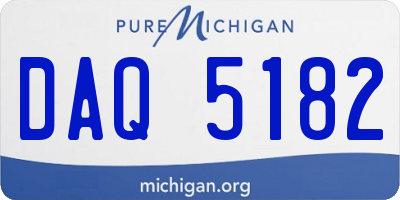 MI license plate DAQ5182