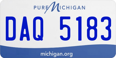 MI license plate DAQ5183