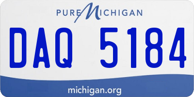 MI license plate DAQ5184