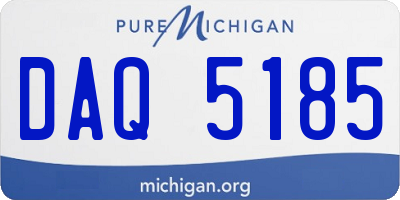 MI license plate DAQ5185