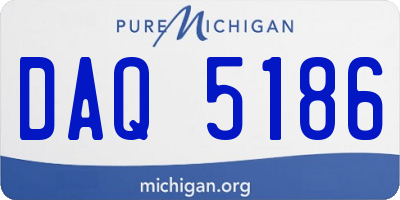 MI license plate DAQ5186