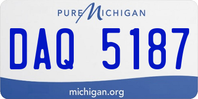 MI license plate DAQ5187