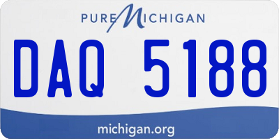 MI license plate DAQ5188