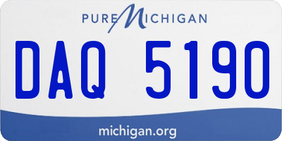 MI license plate DAQ5190