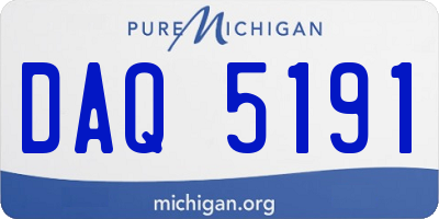 MI license plate DAQ5191