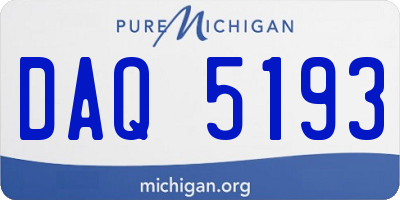 MI license plate DAQ5193
