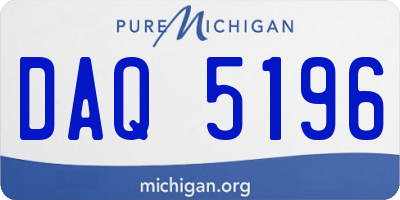 MI license plate DAQ5196