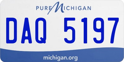 MI license plate DAQ5197