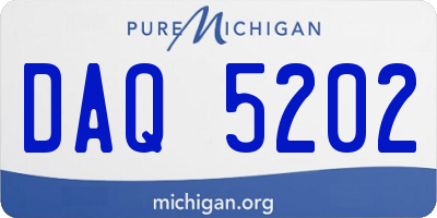 MI license plate DAQ5202