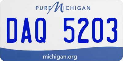 MI license plate DAQ5203