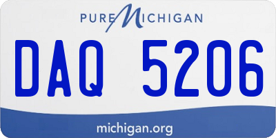 MI license plate DAQ5206