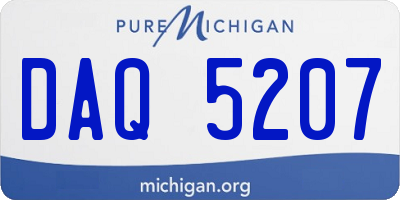 MI license plate DAQ5207