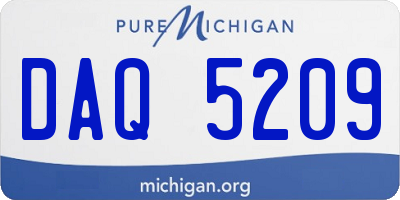 MI license plate DAQ5209