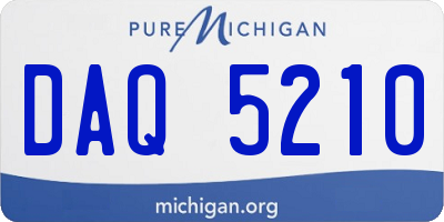 MI license plate DAQ5210