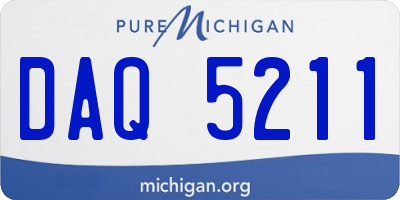 MI license plate DAQ5211
