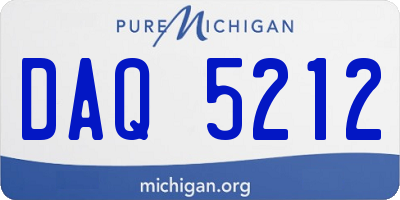 MI license plate DAQ5212