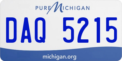 MI license plate DAQ5215