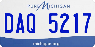 MI license plate DAQ5217