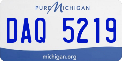 MI license plate DAQ5219