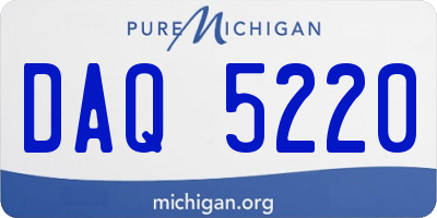 MI license plate DAQ5220