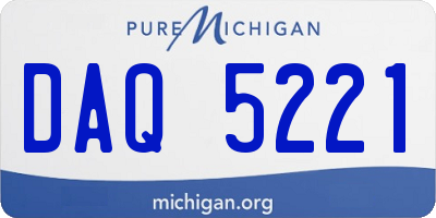 MI license plate DAQ5221