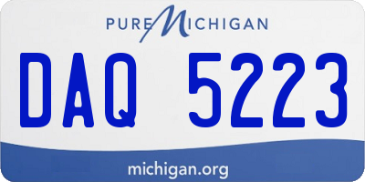 MI license plate DAQ5223