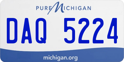 MI license plate DAQ5224