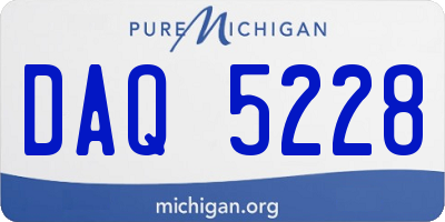 MI license plate DAQ5228
