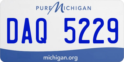 MI license plate DAQ5229