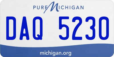 MI license plate DAQ5230