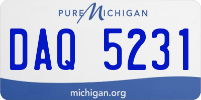 MI license plate DAQ5231