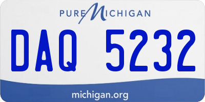 MI license plate DAQ5232