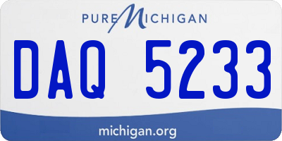 MI license plate DAQ5233