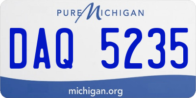 MI license plate DAQ5235