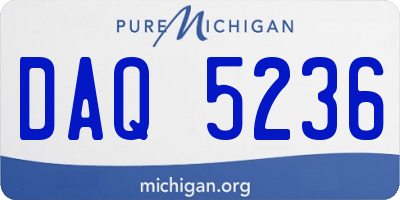 MI license plate DAQ5236