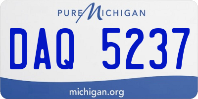 MI license plate DAQ5237