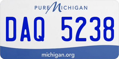 MI license plate DAQ5238