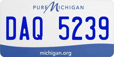 MI license plate DAQ5239