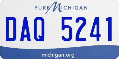 MI license plate DAQ5241