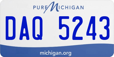 MI license plate DAQ5243