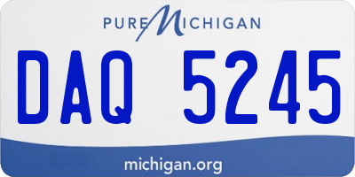 MI license plate DAQ5245