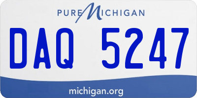 MI license plate DAQ5247
