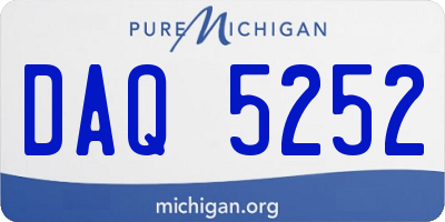 MI license plate DAQ5252