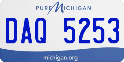 MI license plate DAQ5253