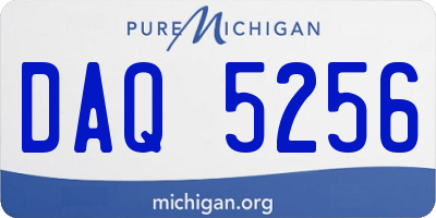 MI license plate DAQ5256