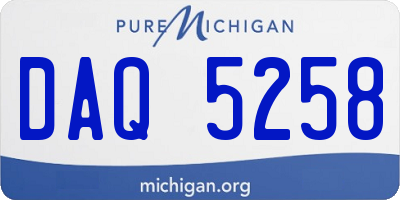 MI license plate DAQ5258