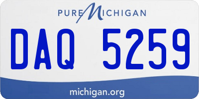 MI license plate DAQ5259
